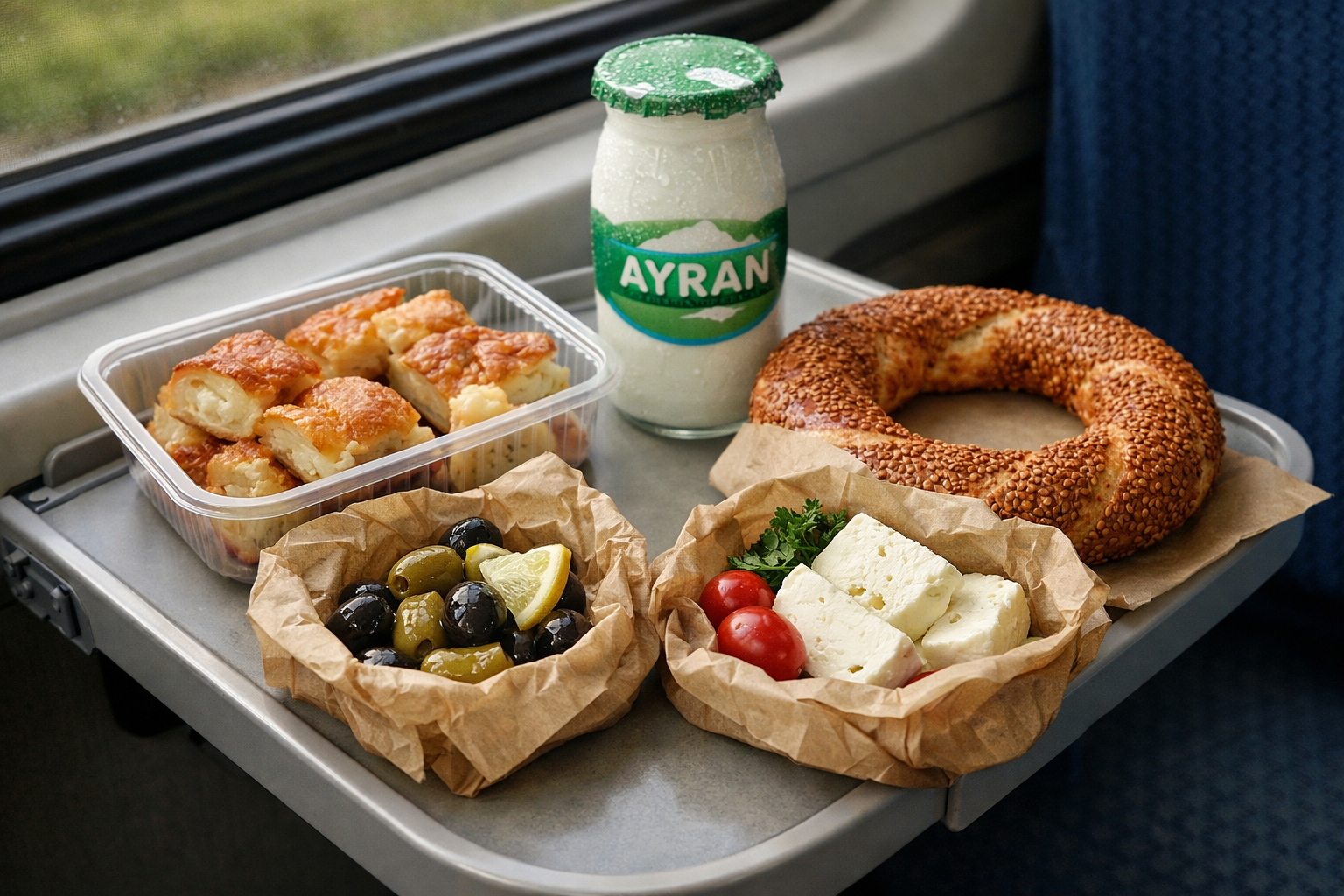 Tren yolculugu icin hazirlanmis yerel kumanya